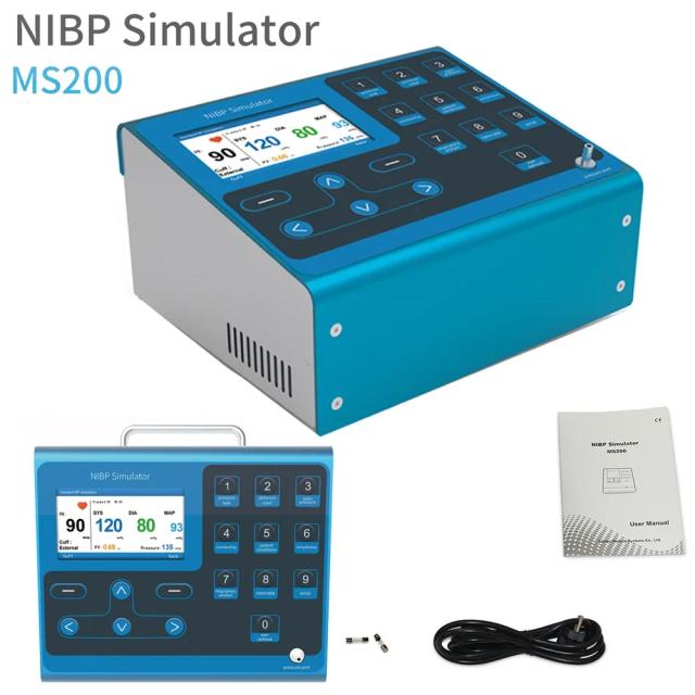 Simulador Multiparâmetro Avançado: SPO2, PR, NIBP, ECG e IBP com Simulação Não Invasiva da Frequência Cardíaca para Monitor MS100, MS200 e MS400