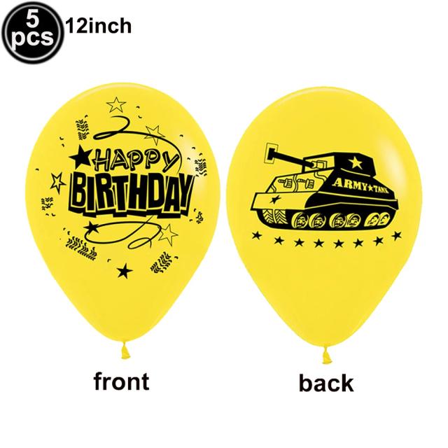 Decoração de Aniversário Militar com Balões Infláveis: Temas de Tanque, Arma de Mísseis e Camo