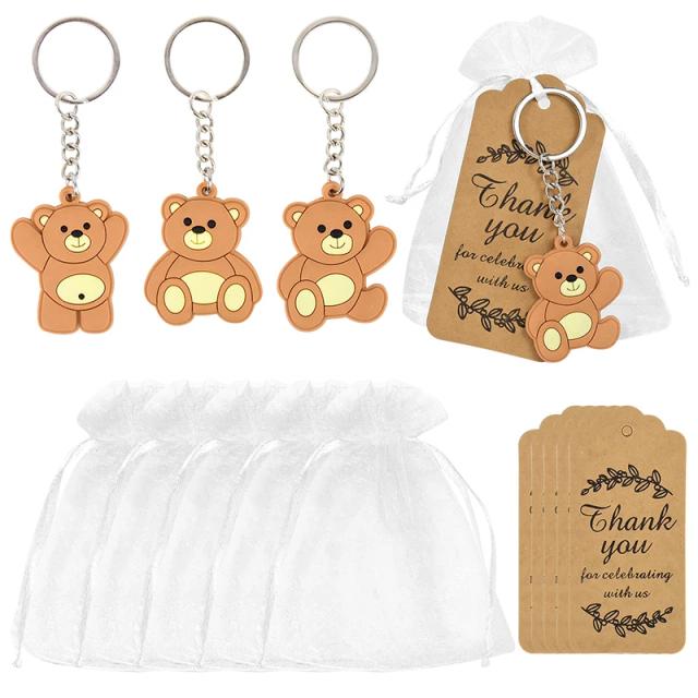 Lembranças de Chá de Bebê: 10 Presentes Encantadores com Urso, Chaveiros e Sacos de Organza para sua Festa de Gênero Revelar