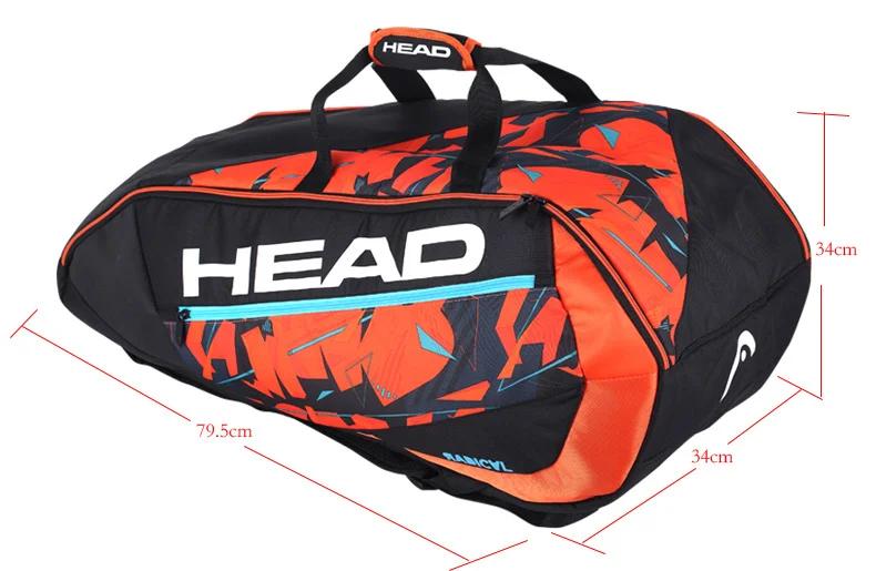 Mochila HEAD grande para raquete de tênis, bolsa de ombro duplo com 9 raquetes de tênis mochila tenis HEAD raqueteira tênis bolsa beach tennis bag saco - Image 3