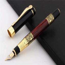 Caneta de grão de madeira adequada para negócios, caneta de assinatura, caligrafia de estudante, presente, escritório (com 10 sacos de tinta azul) - Image 3
