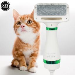 Pet cabelo secador para gato e cachorro, cachorro cabelo secador, baixo ruído, temperatura ajustável, escova portátil para secagem, grooming e cuidados, 2-em-1 - Image 1