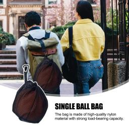 Saco de bola única saco de malha para transporte único vôlei basquete futebol vôlei saco de malha bolsa de bola clipe em - Image 2