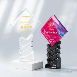 High-end cristal personalização prêmio, excelente prêmio reconhecimento empregado, medalha de vidro, impressão a cores, decoração home troféu - Image 1