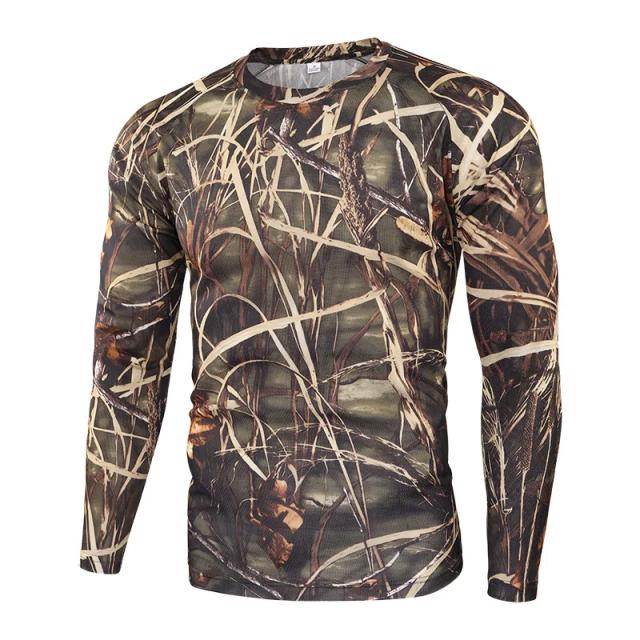 Camisa Tática Masculina de Manga Longa com Camuflagem Biônica para Caça e Pesca - Respirável e de Secagem Rápida