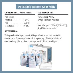 Lanches de leite de cabra natural para gatos e cães, alimento para cachorros e gatinhos, cálcio nutritivo, suplemento, cabelo amaciante, Pet Food Snacks, Saanen, novo - Image 6