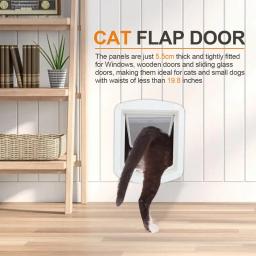 Porta exterior para animais de estimação, porta para cães e gatos, entrada de parede, porta com fecho de segurança 4 vias, porta pequena para cães e gatos - Image 2