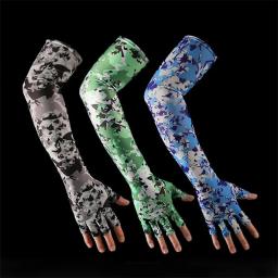 Luvas de proteção solar UV para esportes ao ar livre, Capa de mangas de seda, Luvas de bloqueio solar, Refrigeração, Ciclismo, Corrida, Pesca - Image 2