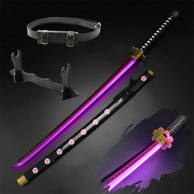 Espada Luminosa LED Roronoa Zoro - Katana Shusui, Lchimonji e Sandai Kitetsu, 104 cm para Role-Playing