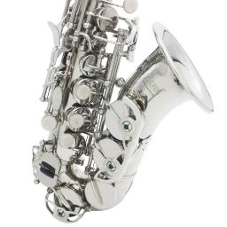 SLADE-Saxofone Soprano Profissional, B Saxofone Plano, Latão Sax prateado com Case, Cinta no pescoço, Peças Reeds, Instrumento de Sopros - Image 6