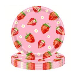 Morango e Frutas Placas De Festa Temáticas, Copos De Papel, Tecidos, Toalhas De Mesa, Decorações De Festa De Aniversário Das Crianças, Decorações Das Meninas - Image 2