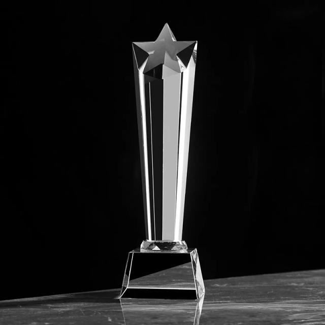 Troféu de Cristal Personalizado com Gravação a Laser para Competições e Eventos Esportivos