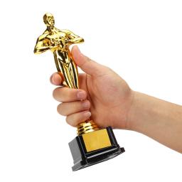 Estátua de plástico pequeno troféu para festa, artesanato banhado a ouro, lembranças de prêmios, réplica e Oscar, presentes, 18cm, 21cm, 26cm, 1 pol, 3PCs - Image 3