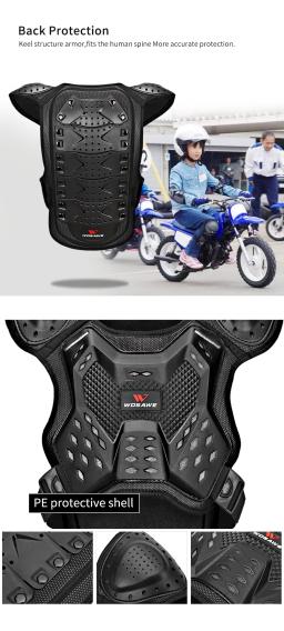 WOSAWE-Armadura de Peito e Costas para Motocicletas, Colete Motocross, Equipamento de Proteção para Crianças, Corridas Resistentes a Drop, Ombro, Armadura Corporal - Image 3
