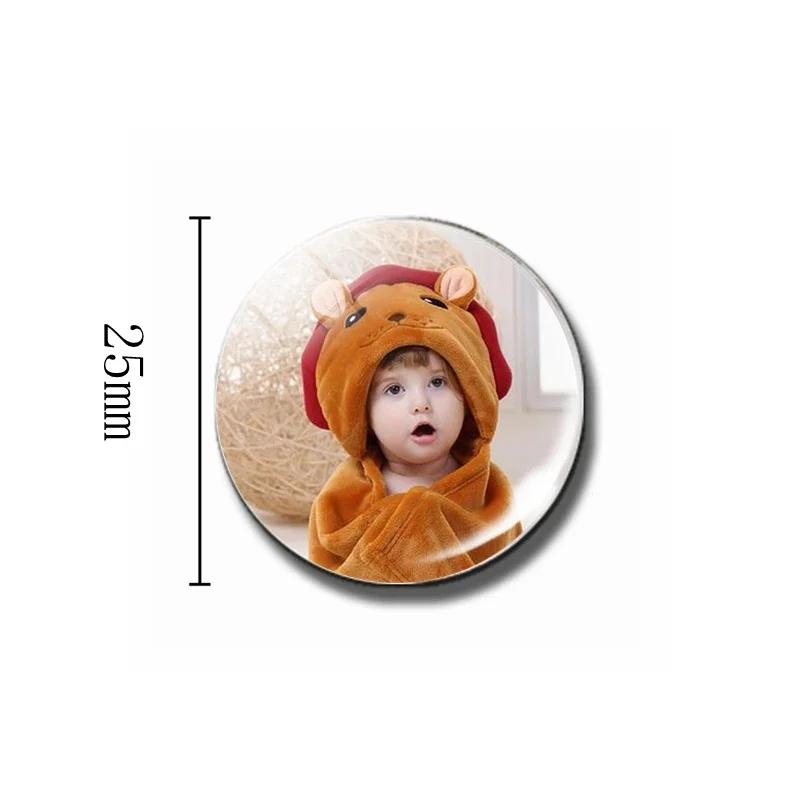 Ímã de geladeira de vidro personalizado pessoal, adesivos magnéticos geladeira, foto de seus amantes, bebê, crianças, família, 3cm, 4cm, 5cm, 6cm, 10pcs - Image 1