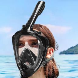 Máscara de mergulho subaquática anti-vazamento rosto cheio máscara anti nevoeiro óculos para crianças adulto equipamentos de natação - Image 3