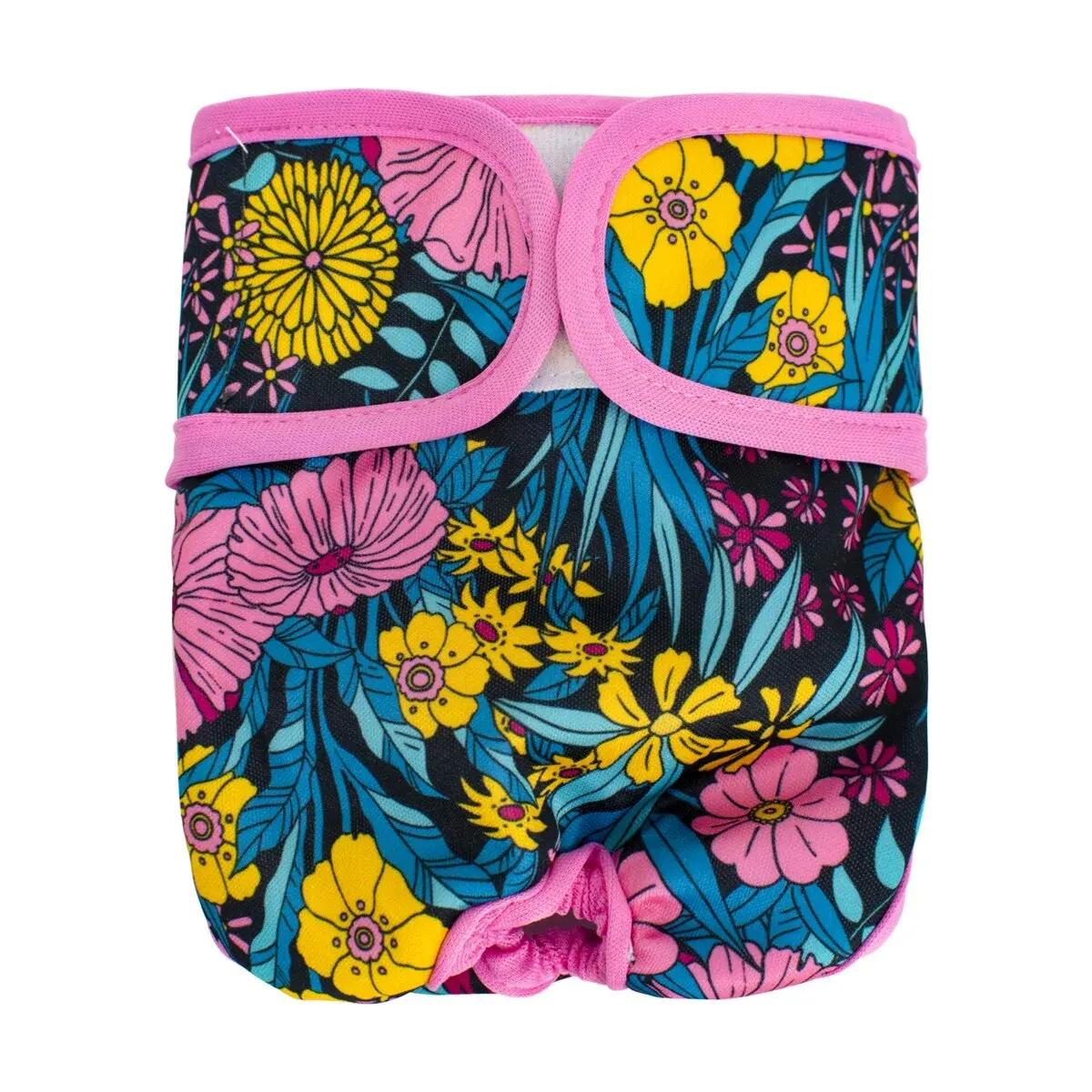 Fraldas para cães laváveis reutilizáveis, feminino altamente absorvente doggie pant, tamanho ajustável fraldas de cachorro para o período do cão, 1pc - Image 1