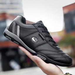 Sapatos esportivos masculinos de couro à prova dwaterproof água tênis de corrida de luxo andando sapatos de ginásio homem antiderrapante tênis de treinamento sapatos planos tênis - Image 3