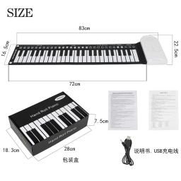 Irin 49 teclas de mão enrolar piano silicone teclado portátil instrumento musical para educação dobrável iniciando órgão eletrônico - Image 4