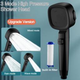 Chuveiro de alta pressão atualizado com botão de parada, chuveiro portátil, filtro embutido, massagem spa, banheiro, 3 modos - Image 1