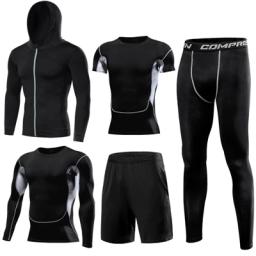 Compressão masculino Sport treino Set, Running Set, ginásio, roupas de basquete, calças justas, Fitness Sportswear, corta-vento, Leggings Suit - Image 6
