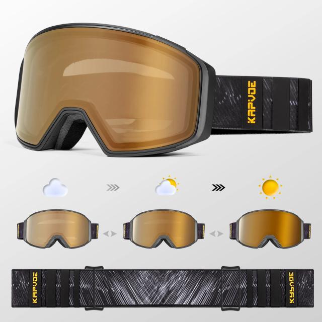 KAPVOE Óculos de Esqui Ímã Duplo UV400 Antiembaçante para Neve e Snowboard