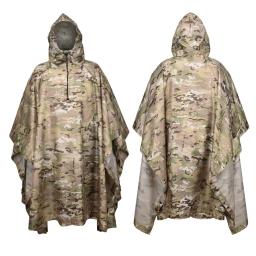 Camuflagem tático capa de chuva para homem portátil dobrável adulto exército impermeável coberto poncho militar feminino motocicleta casaco de chuva - Image 2