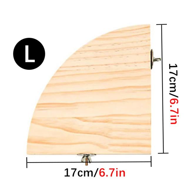 Suporte de Madeira em Forma de Ventilador para Gaiola - Acessórios para Papagaios e Perch para Pequenos Animais como Chinchilas, Esquilos e Hamsters