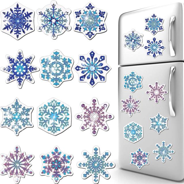 Conjunto de Ímãs de Pintura em Diamante para Geladeira - Arte Criativa com 8 e 12 Peças