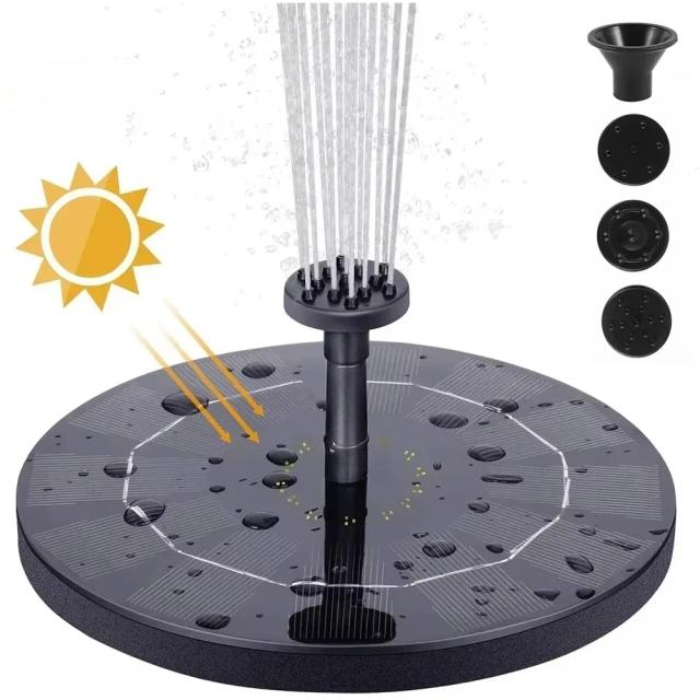 Bomba Solar Flutuante para Jardim e Piscina - Decoração de Lago com 4 Bicos
