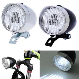 Luz dianteira de bicicleta vintage retro com prateleira, farol de aviso de segurança, luzes de equitação noturna, acessórios de ciclismo 3 LED 1pc - Image 6