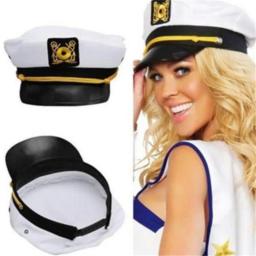Chapéu Branco Decorativo Ajustável para Adulto, Skipper, Evento e Festa, Suprimentos de Vestido Extravagante, Unisex - Image 1