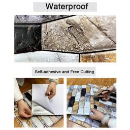 3d auto-adesivo à prova dwaterproof água tijolo forma adesivo de parede casa de banho decoração - Image 6