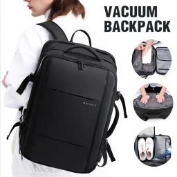 Mochila de compressão a vácuo expansível de grande capacidade com bomba de ar embutida Bolsa masculina casual para viagem e deslocamento - Image 4
