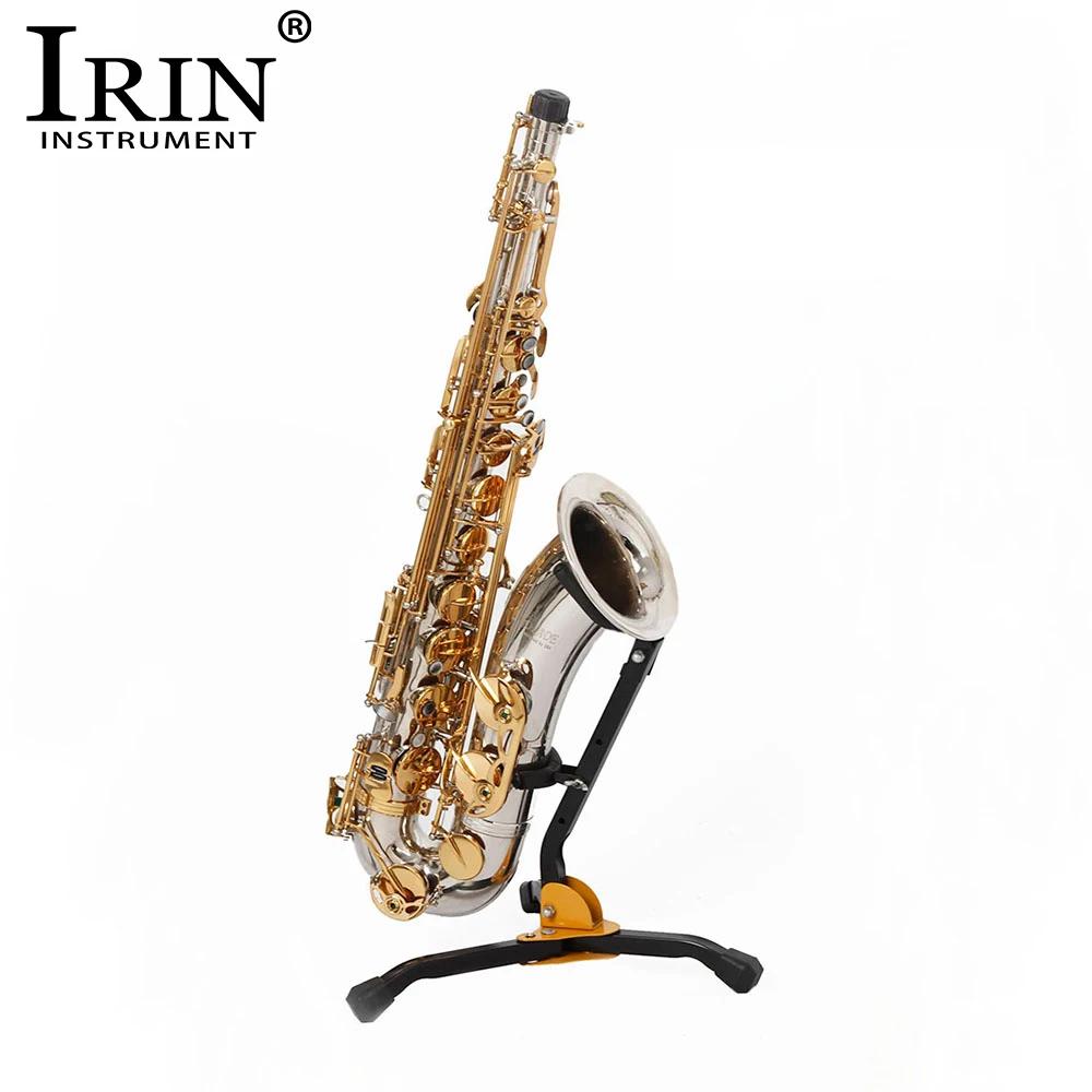 IRIN-dobrável metal saxofone Stand, suporte do tripé, portátil, Sax Alto, sopros instrumentos acessórios, amarelo - Image 1