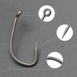 Ganchos de pesca de carpa, 20 peças, com micro farpado, aço de alto carbono, revestimento ptfe, gancho bnr para método alimentador, acessórios de peixe, equipamento - Image 3