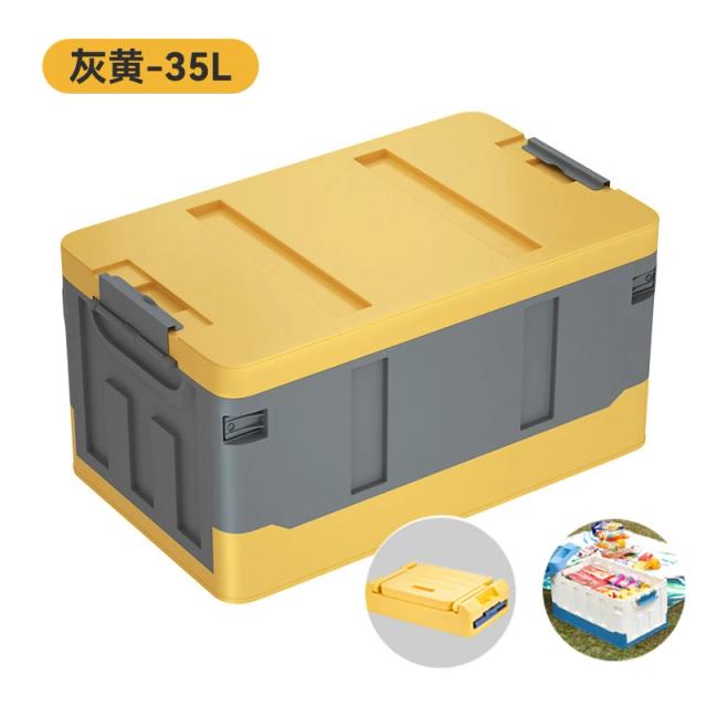 Caixa de Armazenamento Portátil para Camping com 60L de Capacidade, Dobrável e Multifuncional para Carro e Uso Externo