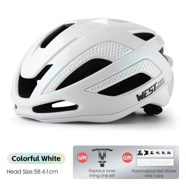 Capacete de Ciclismo WEST BIKING Leve e Confortável para Homens e Mulheres, Equipamento de Proteção com Moldagem Integrada e Interior Substituível