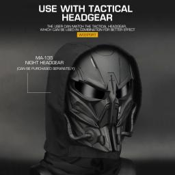 Máscaras táticas do Paintball do Airsoft, máscara facial completa ajustável, tampa facial respirável com almofada da esponja, equipamento desportivo ao ar livre - Image 3