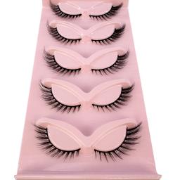 Alado Faux Mink Cílios, Extensão Natural cílios, olho alongado, olho de gato, cílios falsificados, 5 pares, Novo - Image 4