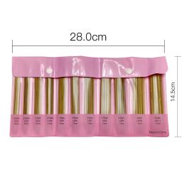 Agulhas de tricô de bambu, ganchos de crochê, agulha de suéter carbonizada de ponta dupla, 11 tamanhos, 13 cm, 55 unidades/conjunto - Image 5