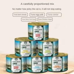 Alimentos enlatados para gato Comida úmida, Pet Snacks, Cat Treats, Nutritious Hydrating Fattening, Atum Shredded Beef Health, Suprimentos alimentares - Image 3