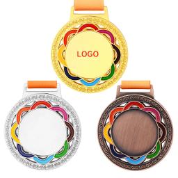 Medalhas personalizadas do prêmio com fita, medalha em branco, ouro, prata, bronze, vencedor, prêmio, escola, lembrança dos esportes, presente - Image 2