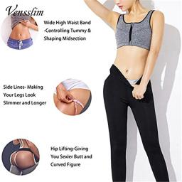 Calças de sauna fitness exercício emagrecimento leggings compressão suor shorts treino cintura trainer thermo trimmer para mulheres - Image 5