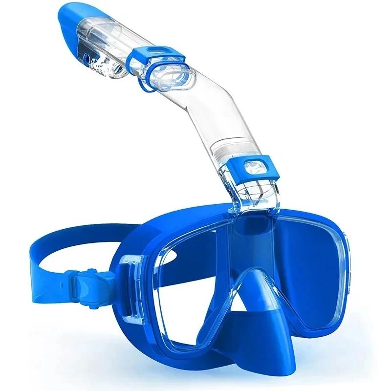 Conjunto de máscara anti-nevoeiro dobrável para adultos e crianças, sistema Full Dry Top, equipamento de mergulho profissional, natação livre - Image 1
