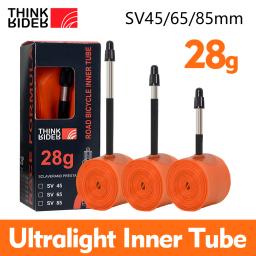 ThinkRider 28g Tubo Interno Ultraleve para Bicicleta 700x18 25 28 Pneu TPU para Bicicleta de Estrada 45/65/85mm Comprimento Válvula Francesa Tubo Super Leve - Image 1