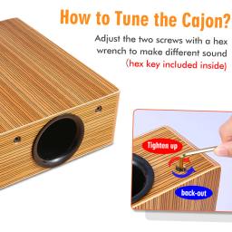 Portátil de viagem cajon caixa tambor mão plana tambor arborizado percussão instrumento com alça transportar saco para acessórios tambor - Image 6