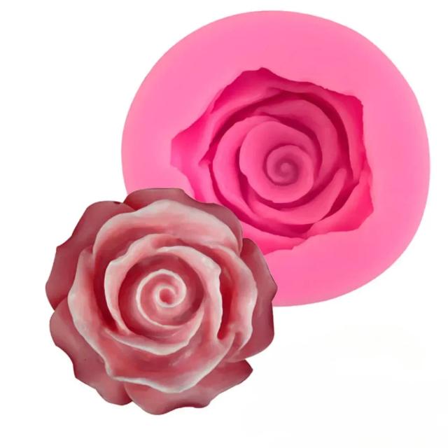 Molde de Silicone em Forma de Flor Rosa para Bolos, Cupcakes e Doces - Ferramenta DIY 3D para Decoração de Chocolates e Geléias