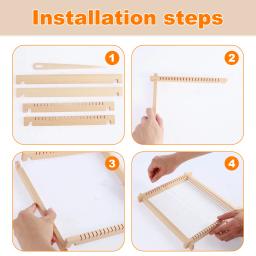 Kit de tecelagem de madeira com agulha grande, tear de tricô manual, conjunto de tear tecido DIY, tear de tecelagem multi-artesanato, novo - Image 4
