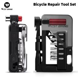 West biking conjunto de ferramentas de reparo de bicicleta multiferramenta portátil chave allen bicicleta liberação rápida soquete alavanca do pneu chave de fenda - Image 1